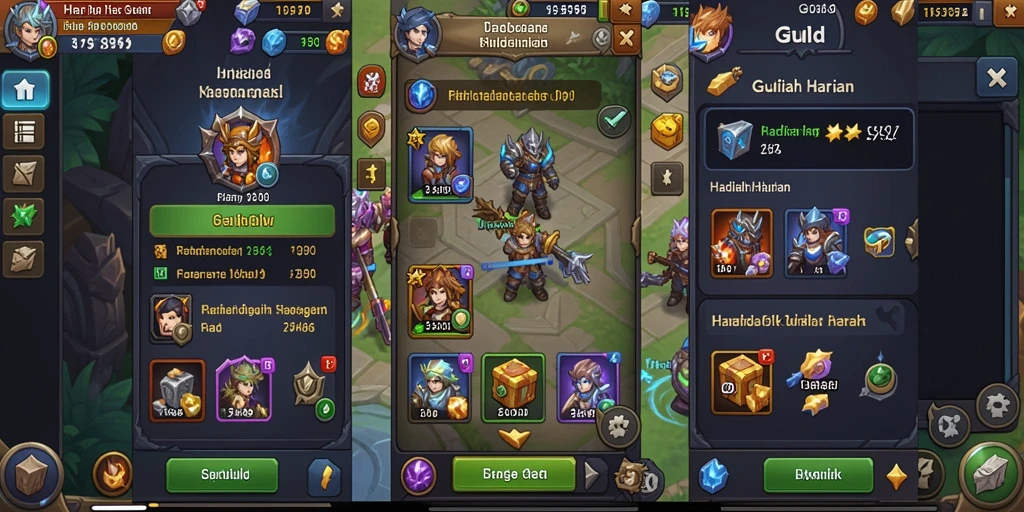 Tangkapan layar menu upgrade karakter dengan berbagai pilihan.